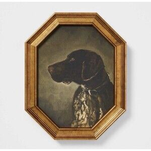 Threshold Studio McGee Pointer Dog Portrait Wall Art 8x10 Gold Frame Target NEW